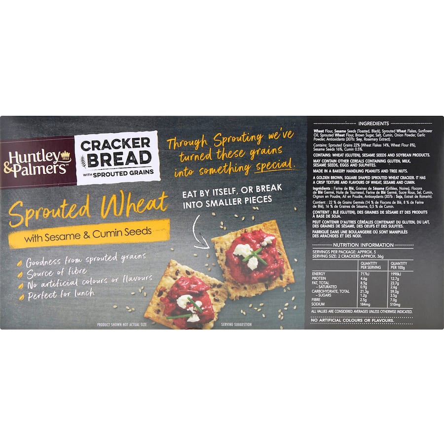 Huntley & Palmers Crackers Sprouted Wheat 180g