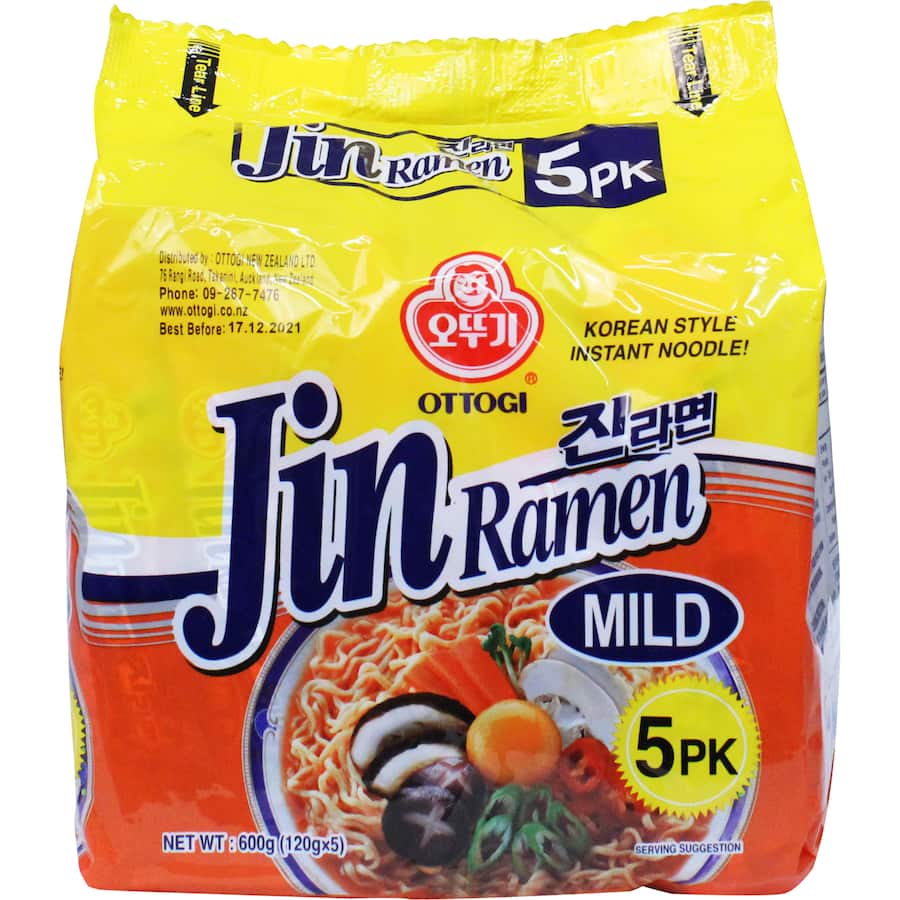 Ottogi Jin Ramen Instant Noodles Mild Multi Pack 5pk 600g