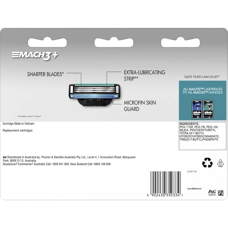 Gillette Mach3+ Replacement Blades Cartridges 10pack