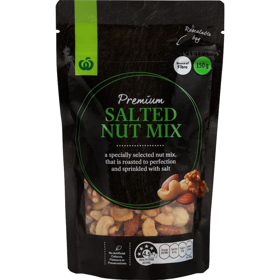 Woolworths Salted Nut Mix Roasted Superior Mix 150g