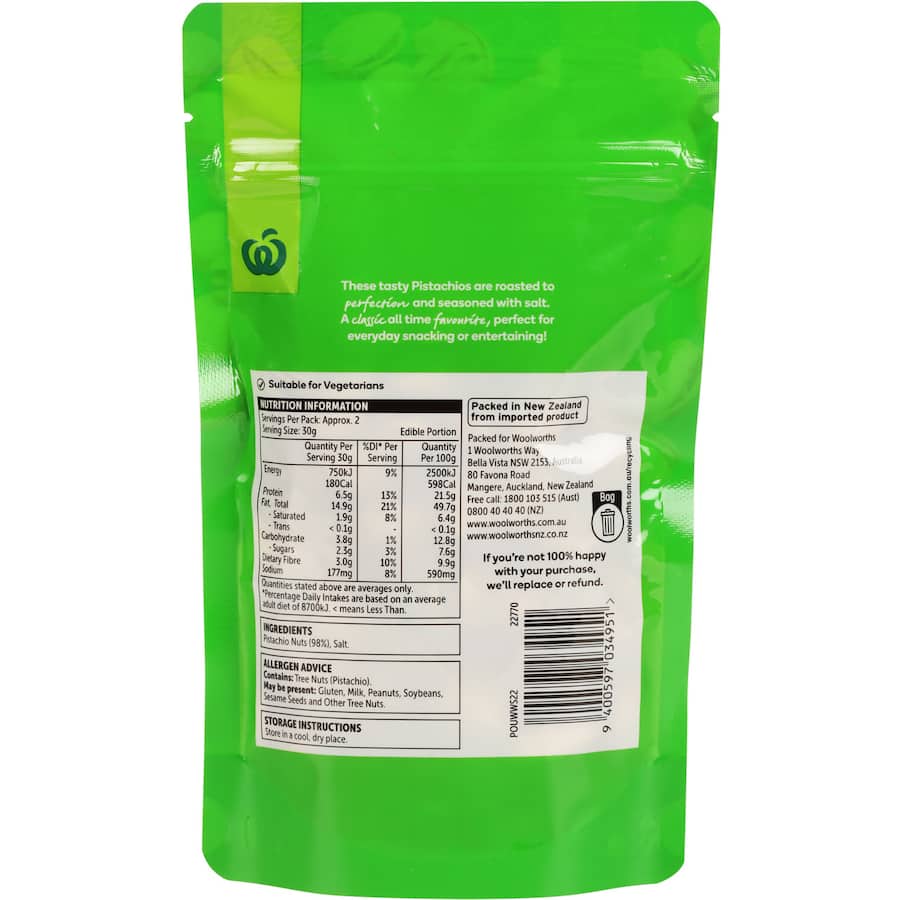 Woolworths Pistachios  115g