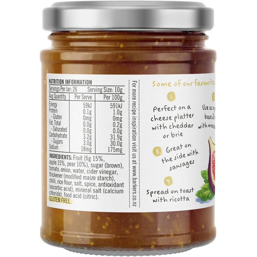 Barkers Relish Pear & Fig 260g