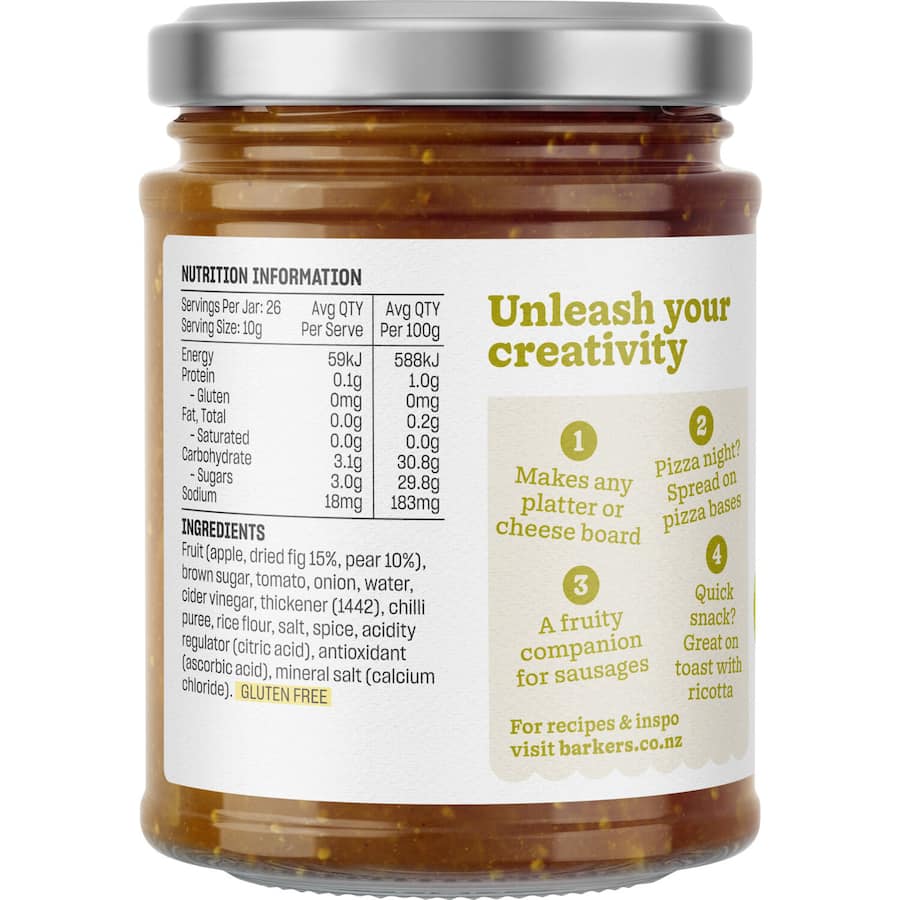 Barkers Relish Pear & Fig 260g