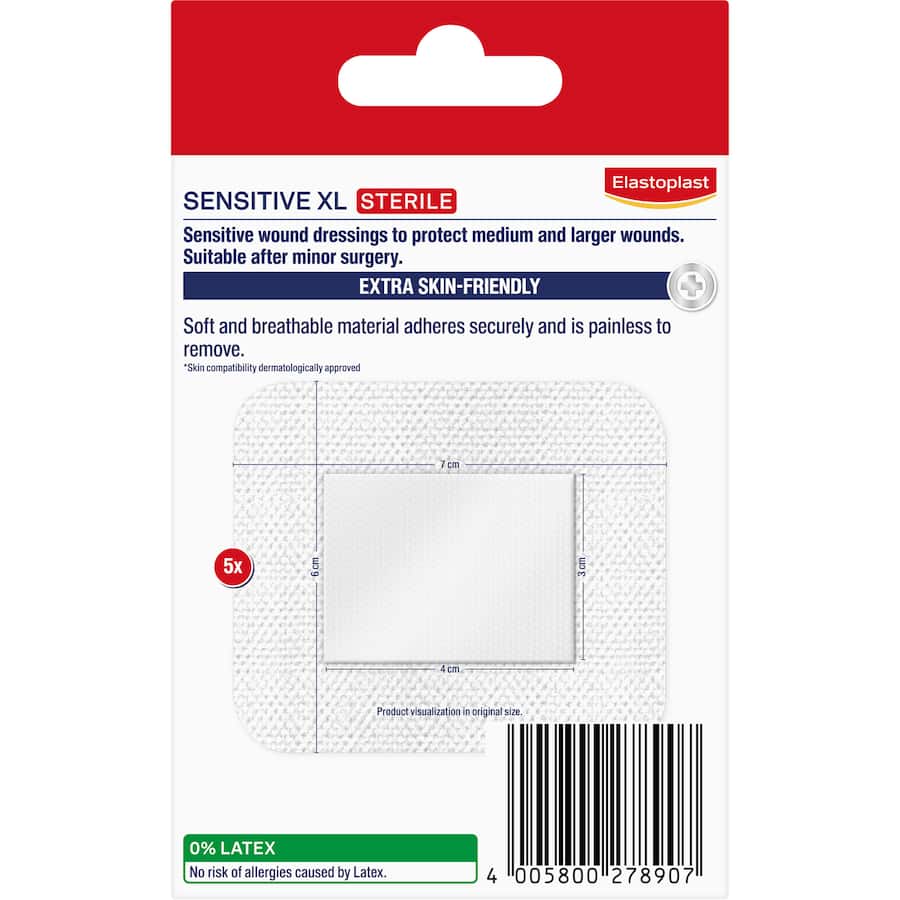 Elastoplast Plasters Sensitive Dressings Xl 5pack