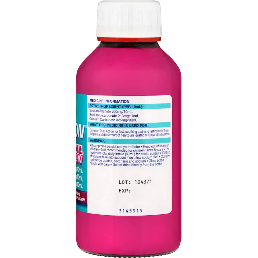 Gaviscon Dual Action Liquid Heartburn & Indigestion Relief Mixed Berry 300mL