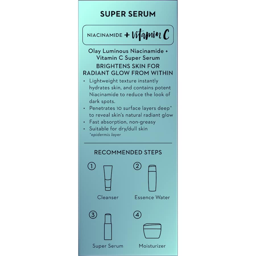 Olay Luminous Super Face Serum Moisturiser Niacinamide + Vitamin C 30mL