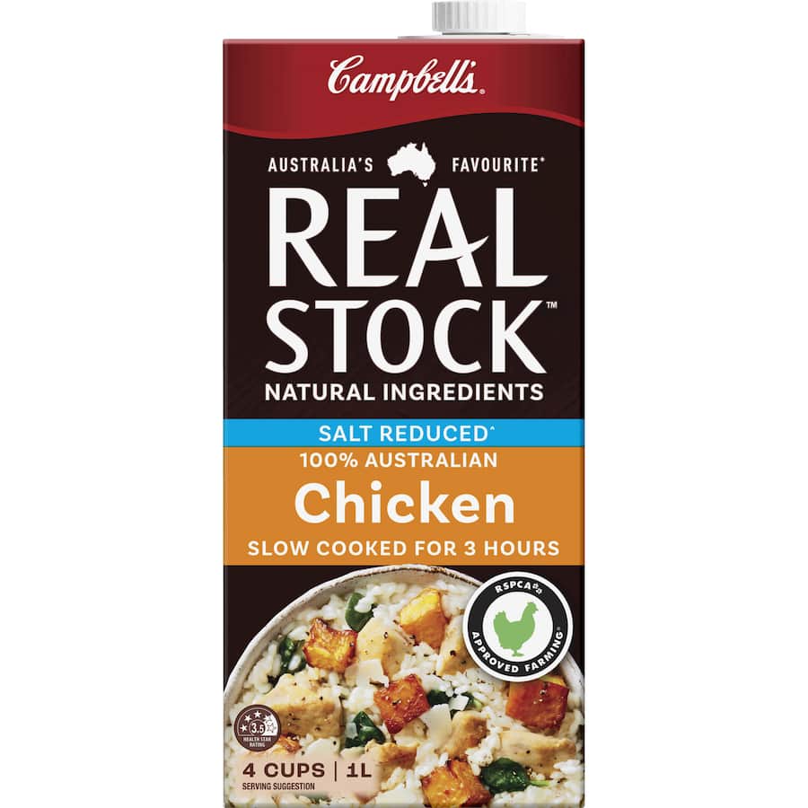Campbells Real Stock Chicken Stock Liquid Salt Reduced Carton 1L