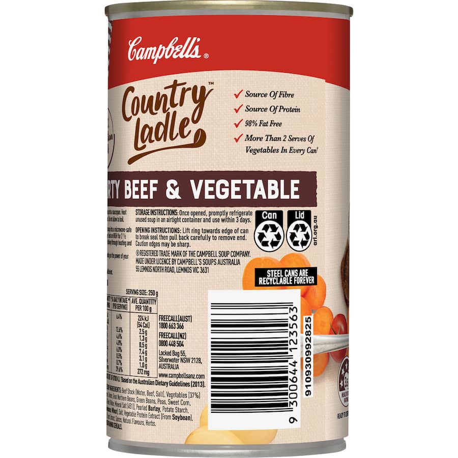 Campbell's Country Ladle Soup Beef & Vegetables Canned 500g