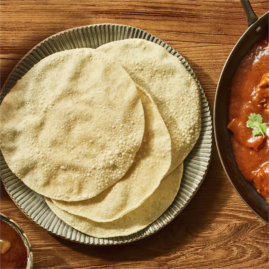 Pataks Pappadums Plain 10 pack 100g