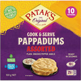 Pataks Pappadums Plain, Cracked Pepper & Garlic 10 pack 100g