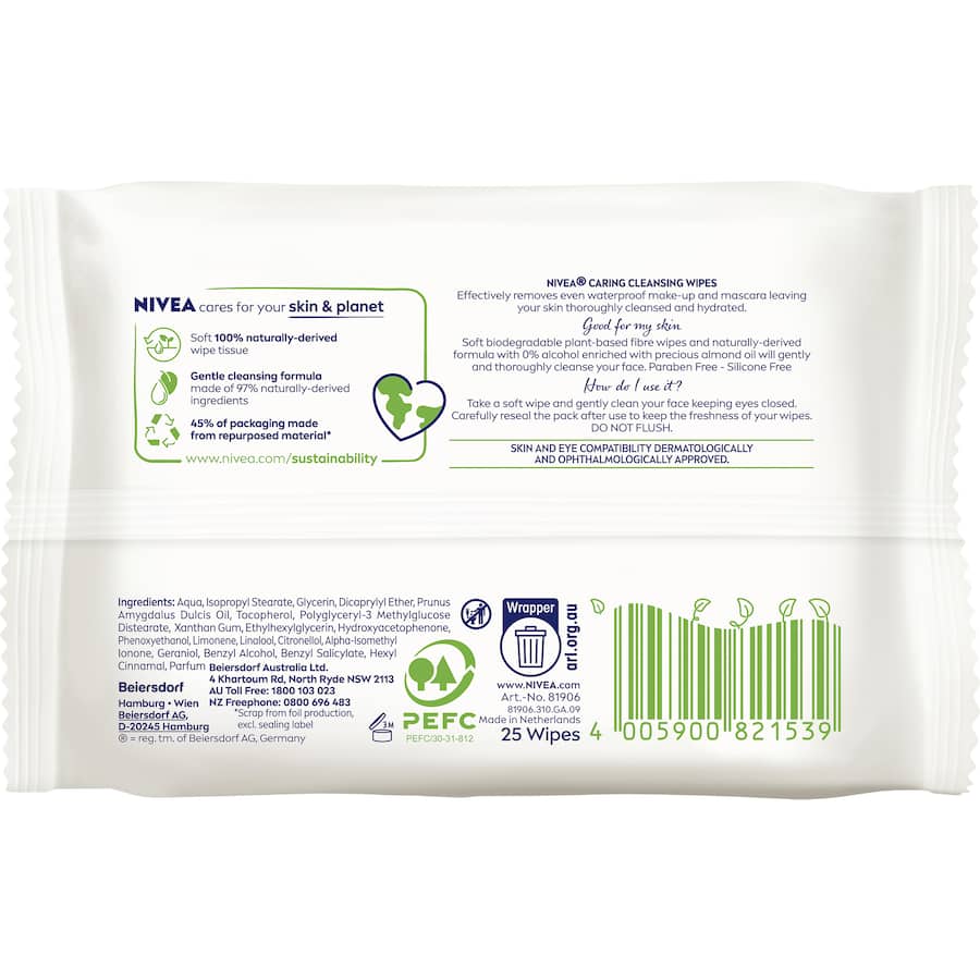 Nivea Facial Wipes Gentle 25pack