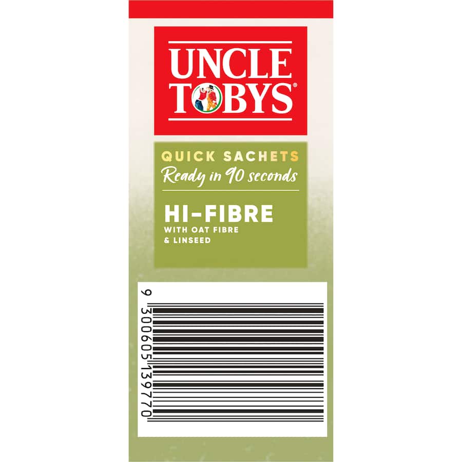 Uncle Tobys Oats Hi Fibre 8pack Sachets 320g