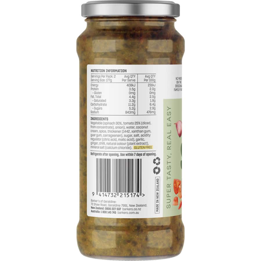 Barkers Meal Sauce Spinach Saagwala 355g