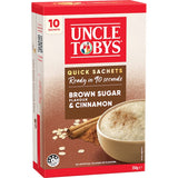 Uncle Tobys Oats Quick Sachets Brown Sugar & Cinnamon 10 pack 350g