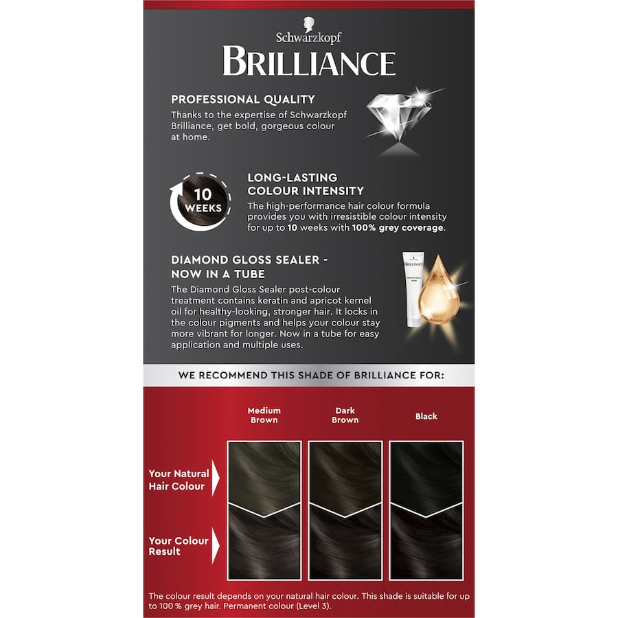 Schwarzkopf Brilliance Hair Colour 88 Dark Brown Allure 1pack