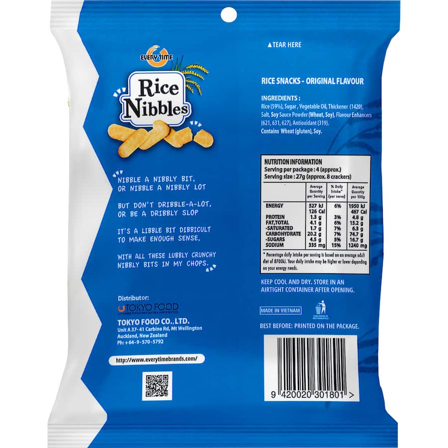 Rice Nibbles Rice Snacks Original 120g