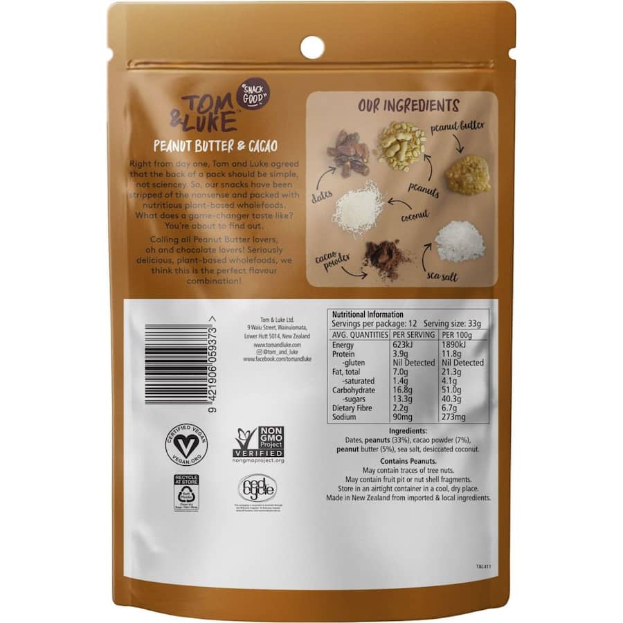 Tom & Luke Snack Balls Peanut Butter 396g