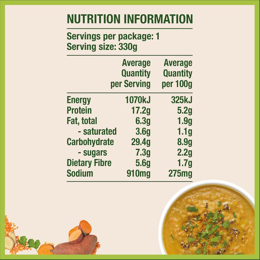 Wattie's Plant Proteinz Soup Lentil & Roasted Kumara Pouch 330g