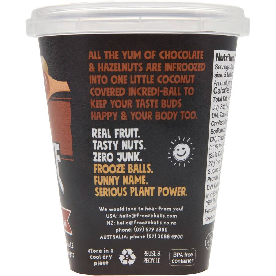 Frooze Balls Snack Balls Choc Hazelnut 210g 15pack
