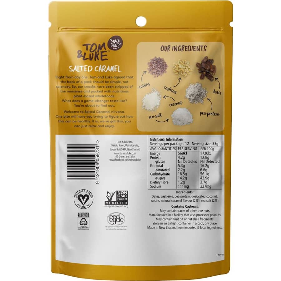 Tom & Luke Snack Balls Salted Caramel 396g