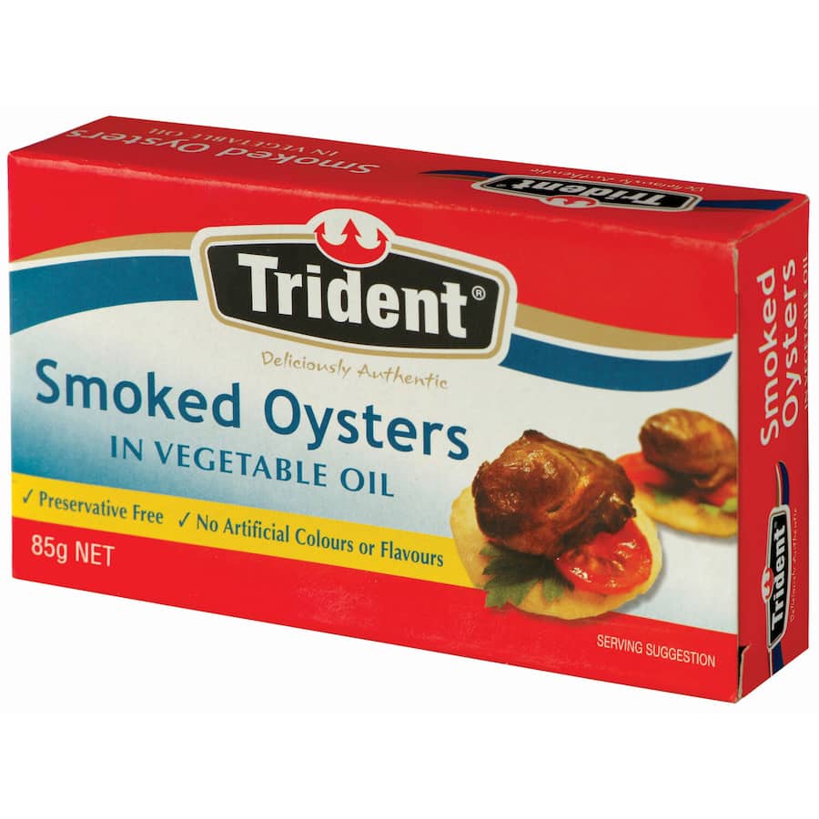 Trident Oysters Whole Smoked In Vege Oil Can 85g