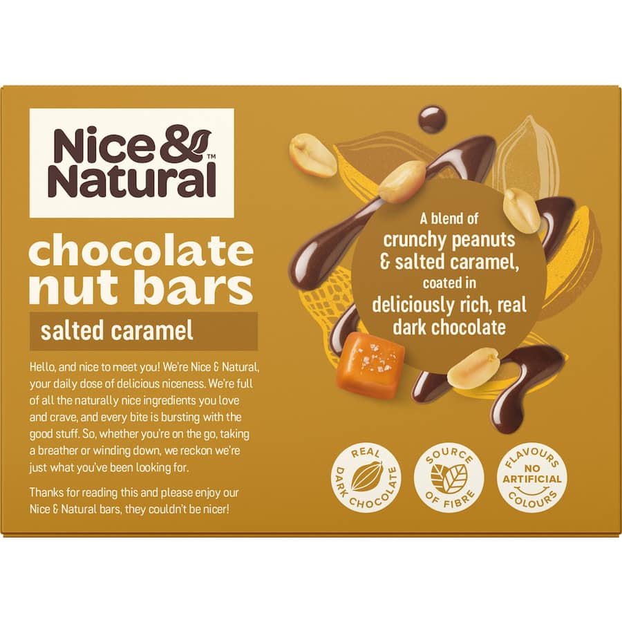 Nice & Natural Nut Bars Choc Salted Caramel 6pk 180g