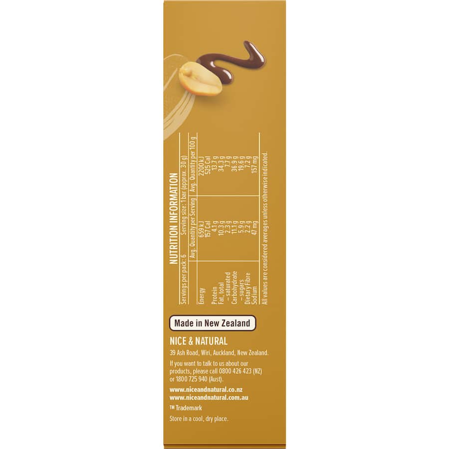 Nice & Natural Nut Bars Choc Salted Caramel 6pk 180g