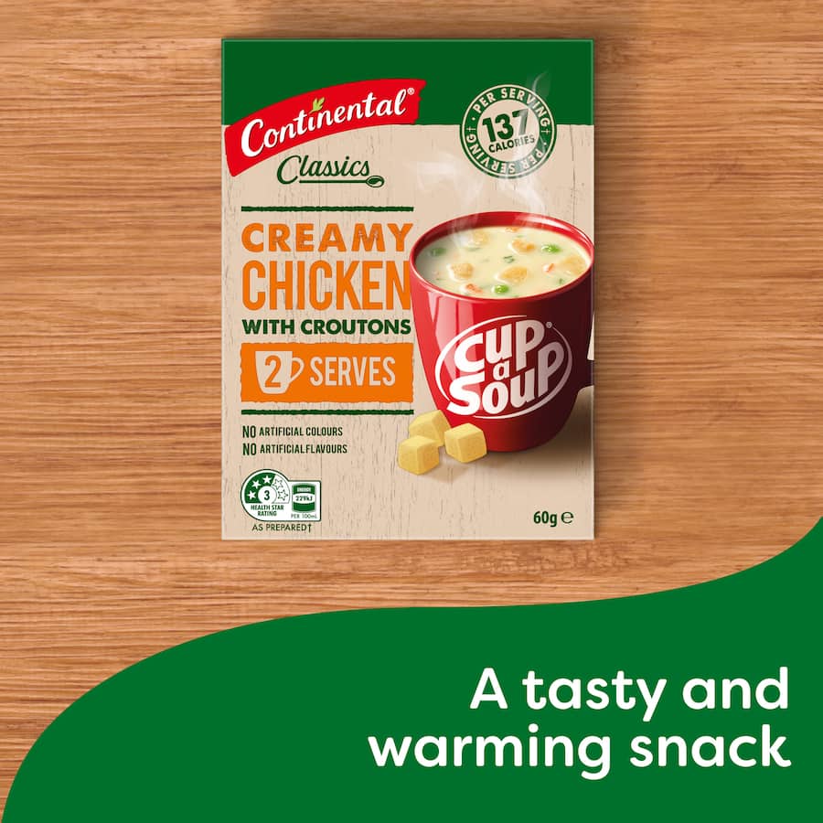 Continental Cup A Soup Instant Soup Creamy Chicken & Croutons 60g 2pack