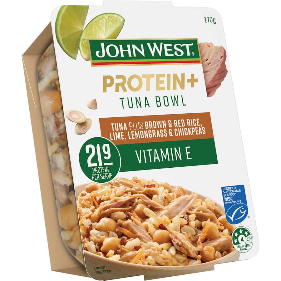 John West Protein+ Tuna Chickpeas Lemongrass & Lime Tray 170g