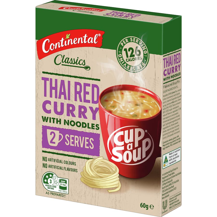 Continental Cup A Soup Instant Soup Asian Thai Red Curry 60g 2pack
