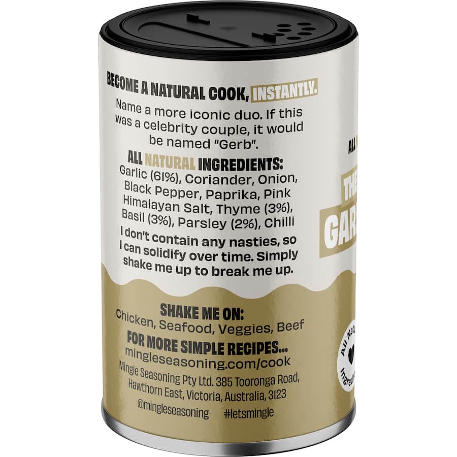 Mingle The Iconic Duo Garlic & Herb Mix Natural Seasoning Shaker 50g