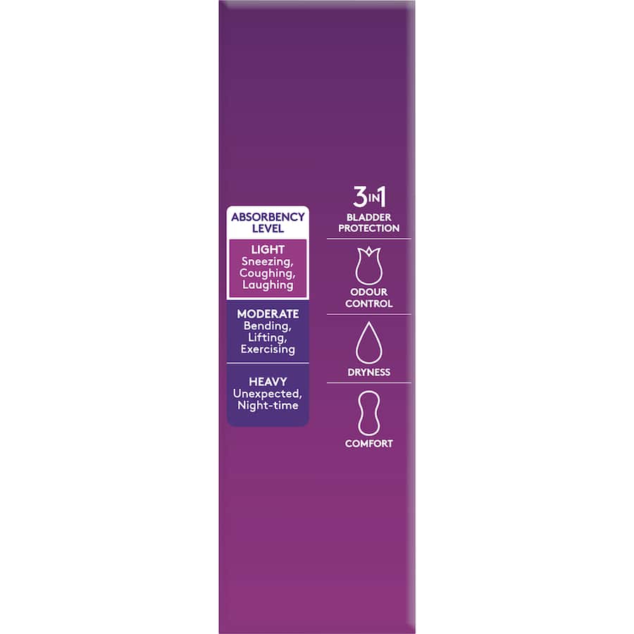 Poise Womens Continence Pads Regular Liners 26pack