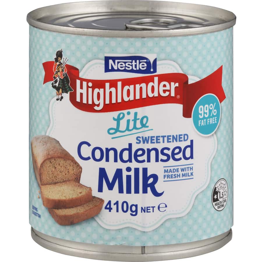 Nestlé Highlander Condensed Milk Sweetened Lite Tear tab can 410g
