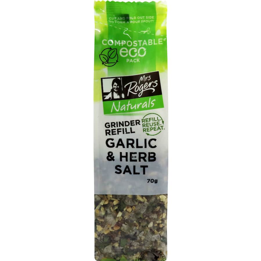 Mrs Rogers Gourmet Garlic Herb Salt  Refill 70g