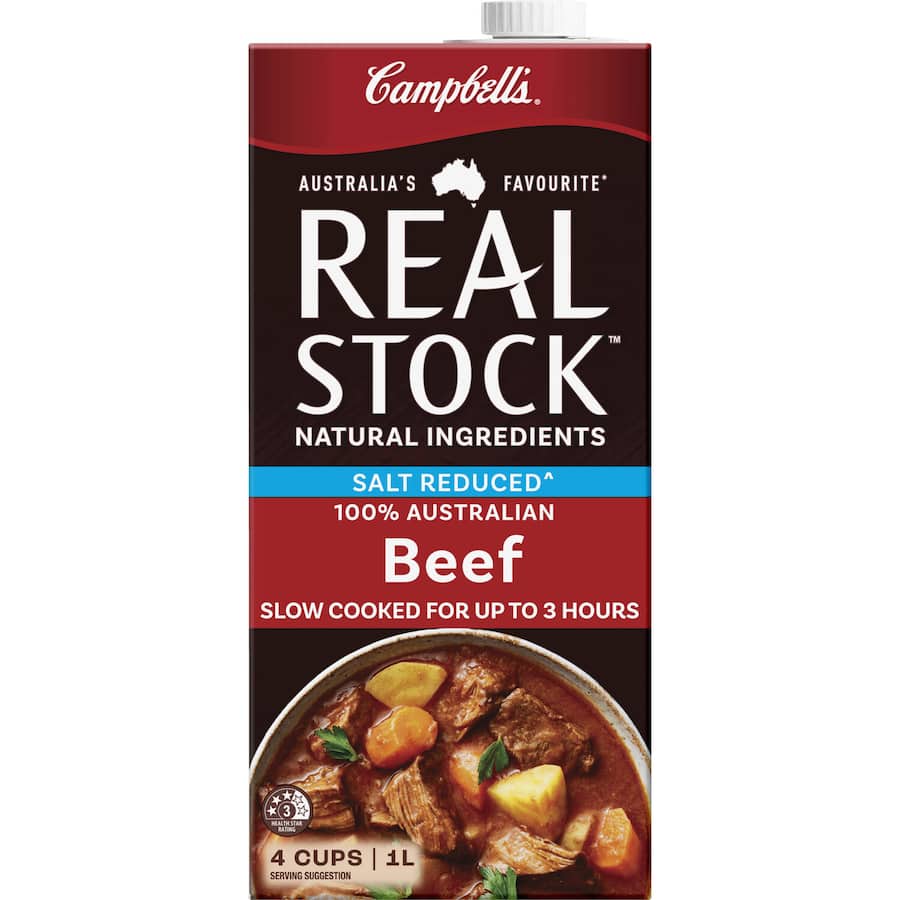 Campbells Real Stock Beef Stock Liquid Salt Reduced Carton 1L