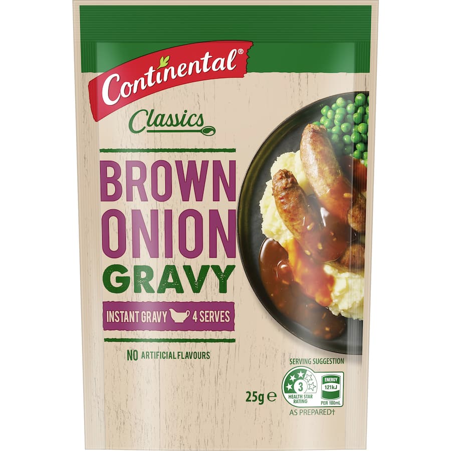 Continental Jug A Gravy Instant Gravy Mix Brown Onion Sachet 25g