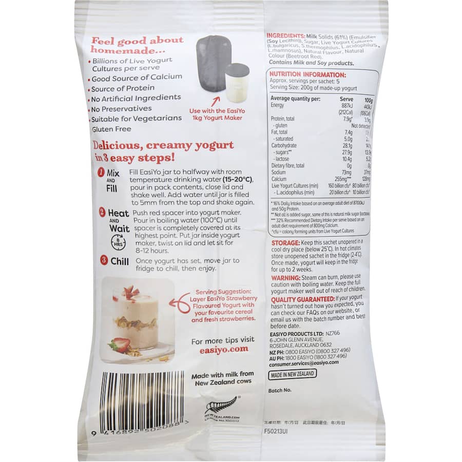 Easiyo Yoghurt Base Sweet Strawberry Sachet 240g