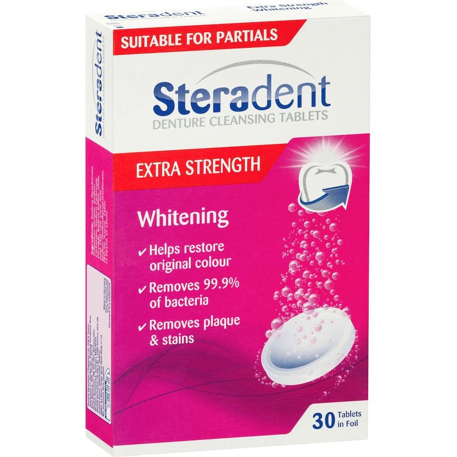 Steradent Denture Clean Extra Strength Whitening Tablets 30pack