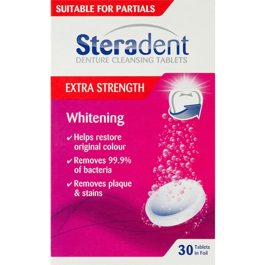 Steradent Denture Clean Extra Strength Whitening Tablets 30pack