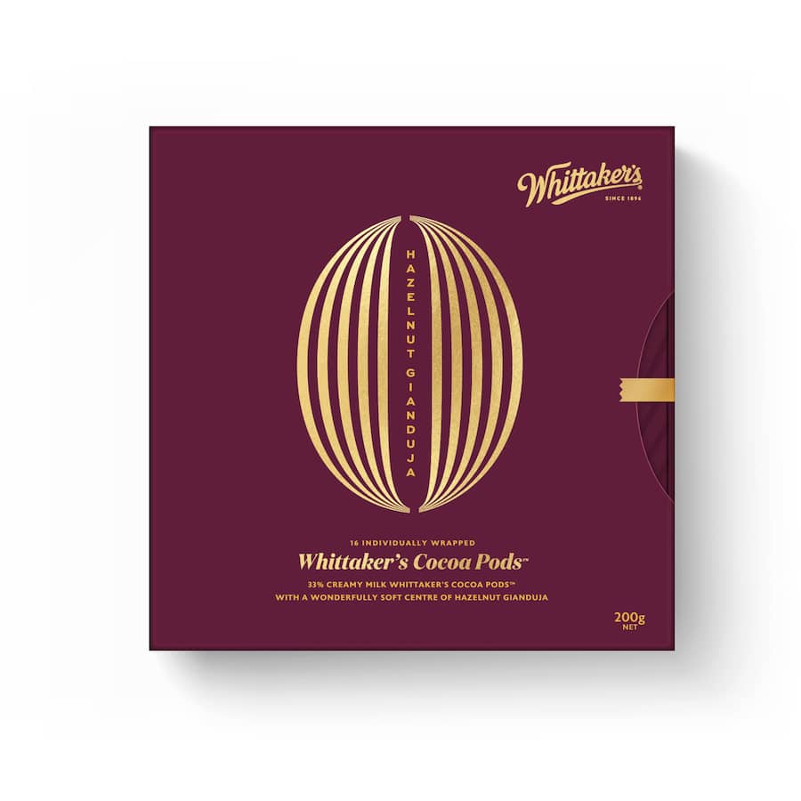 Whittakers Chocolate Hazelnut Pods Boxed 200g