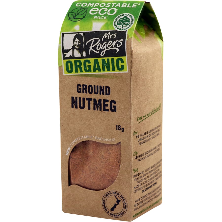 Mrs Rogers Eco Organic Nutmeg Ground Box 18g