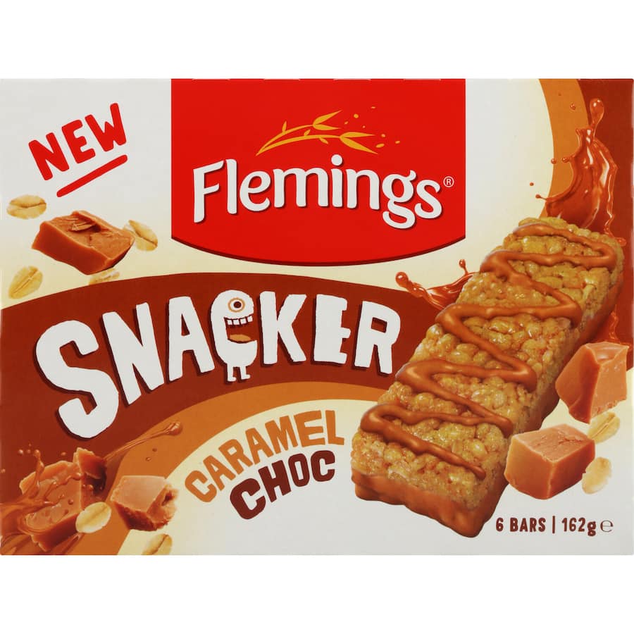 Flemings Snacker Muesli Bars Caramel Choc 6pk 162g