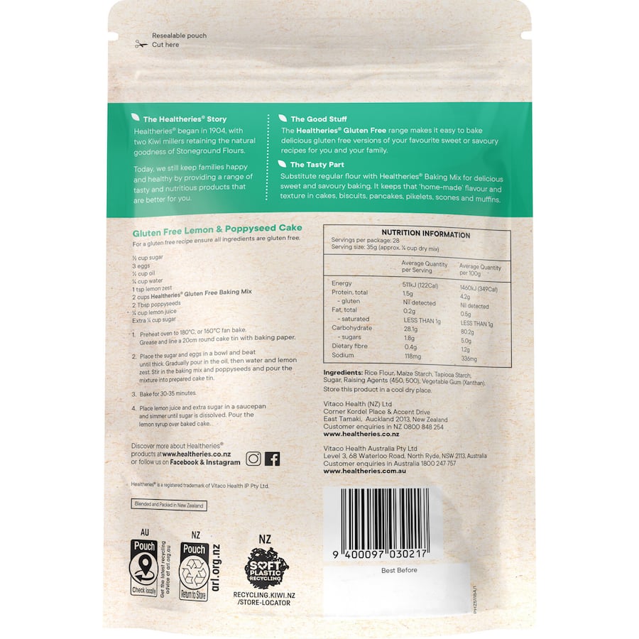 Healtheries Simple Baking Mix Gluten Free 1kg
