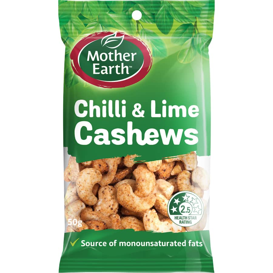 Mother Earth Cashews Chilli & Lime 50g