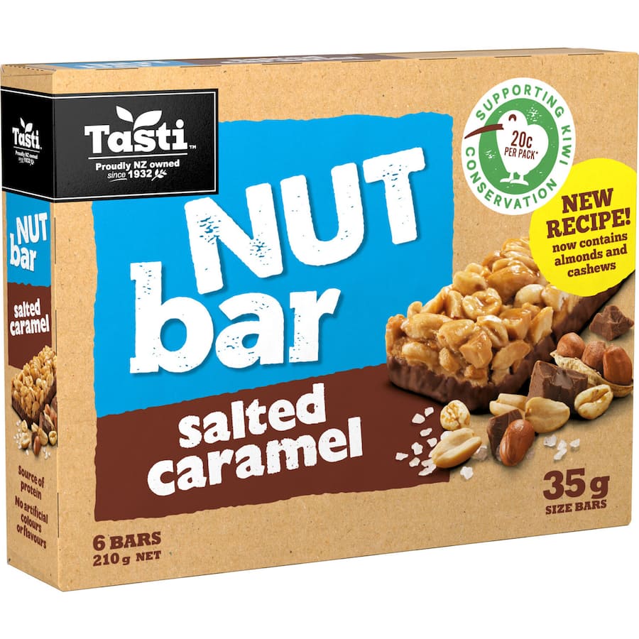 Tasti Nut Bar Salted Caramel 6pk 210g