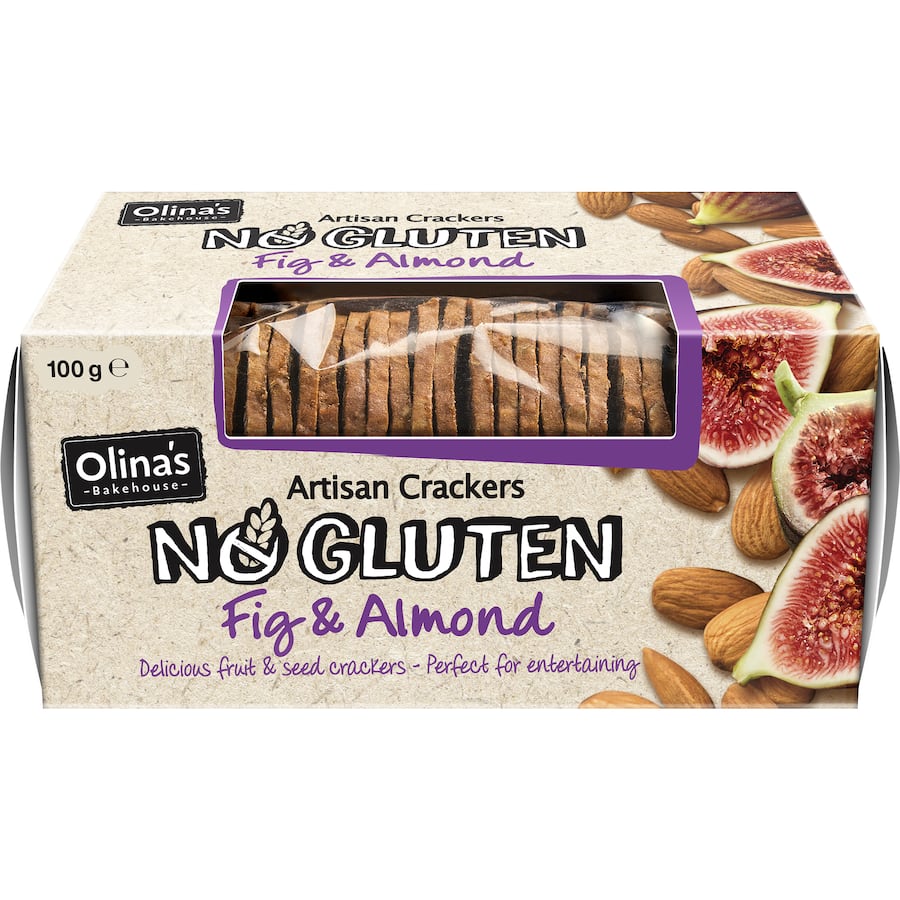 Olina's Gluten Free Crackers Fig & Almond 100g