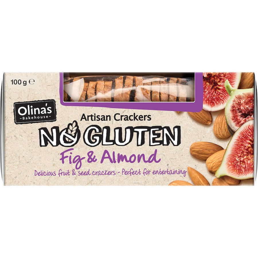 Olina's Gluten Free Crackers Fig & Almond 100g