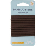 Over & Over Organic Bamboo Hair Ties Elastic Flat Brown 12pack