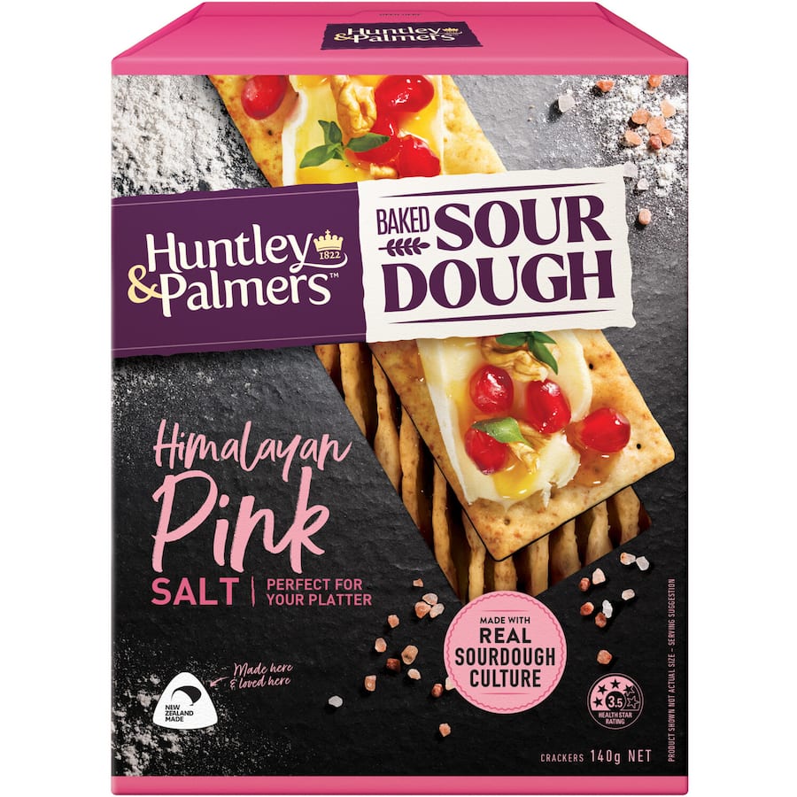 Huntley & Palmers Crackers Sourdough Himalayan Pink Salt 140g