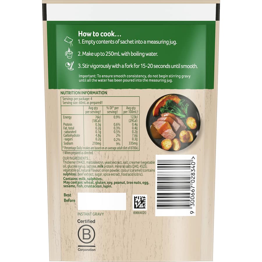 Continental Instant Gravy Mix Roast Meat Sachet 25g